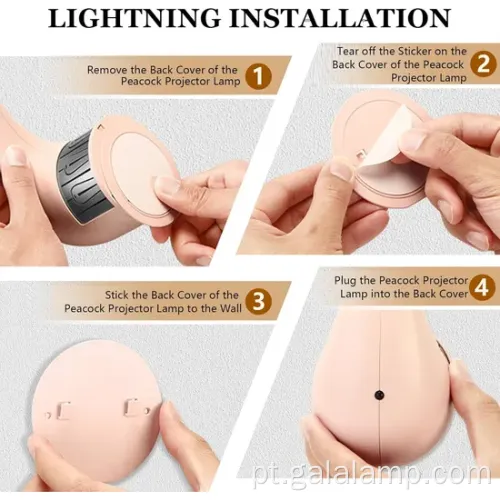 Luz de mesa USB do pavão